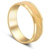 Pompeii3 Mens 10k Yellow Gold 6MM Brushed Carved Wedding Band Comfort Fit Ring - 3 of 4