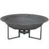 Sunnydaze Outdoor Camping or Backyard Cast Iron with Heat Resistant Finish Modern Round Fire Pit Bowl with Stand - 23" - Bronze - 3 of 4