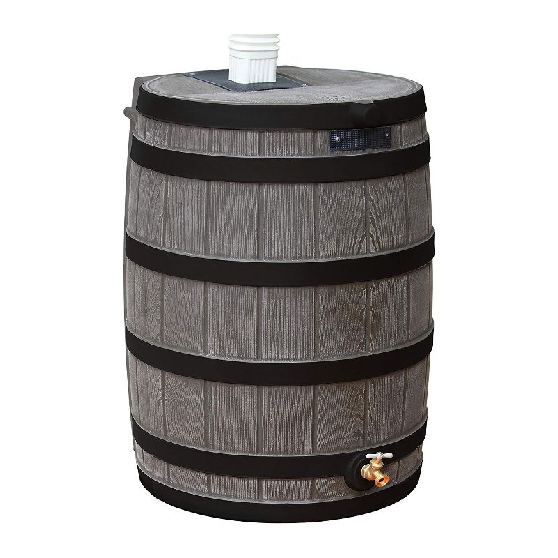 Good Ideas Rain Wizard Water Storage Rain Collection Rain Barrel 40-Gallon Darkened Ribs, 1 of 7