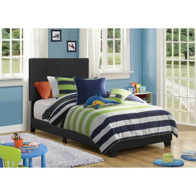 NicBex Transitional Twin/Full/Queen Size Upholstered Panel Bed Frame with Headboard,Box Spring Needed,Easy Assembly,Gray/Brown/Black
