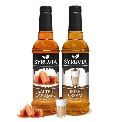 Syruvia Coffee Flavors Variety Pack: Salted Caramel & Irish Cream 25.4 fl oz Syrup