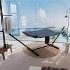 EcoSummer 2 Person Quilted Patio Hammock with Stand, Padded Cotton, Detachable Pillow, 450lbs Capacity, Gray. - 3 of 4