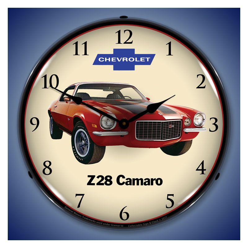 Collectable Sign & Clock | 1972 Z28 Camaro LED Wall Clock Retro/Vintage, Lighted, 2 of 6