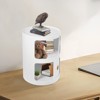 YIYIBYUS Round Bedside Table White End Table with Storage - 3 of 4