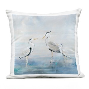 Stupell Industries Coastal Heron Family Outdoor Decorative Throw Pillow, 18 x 18 - 1 of 3