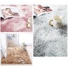 YEERSWAG Soft 47x63" Polyester Flax Area Rug Anti-Fouling Non-Slip Modern Carpet Purple Pink - 2 of 4