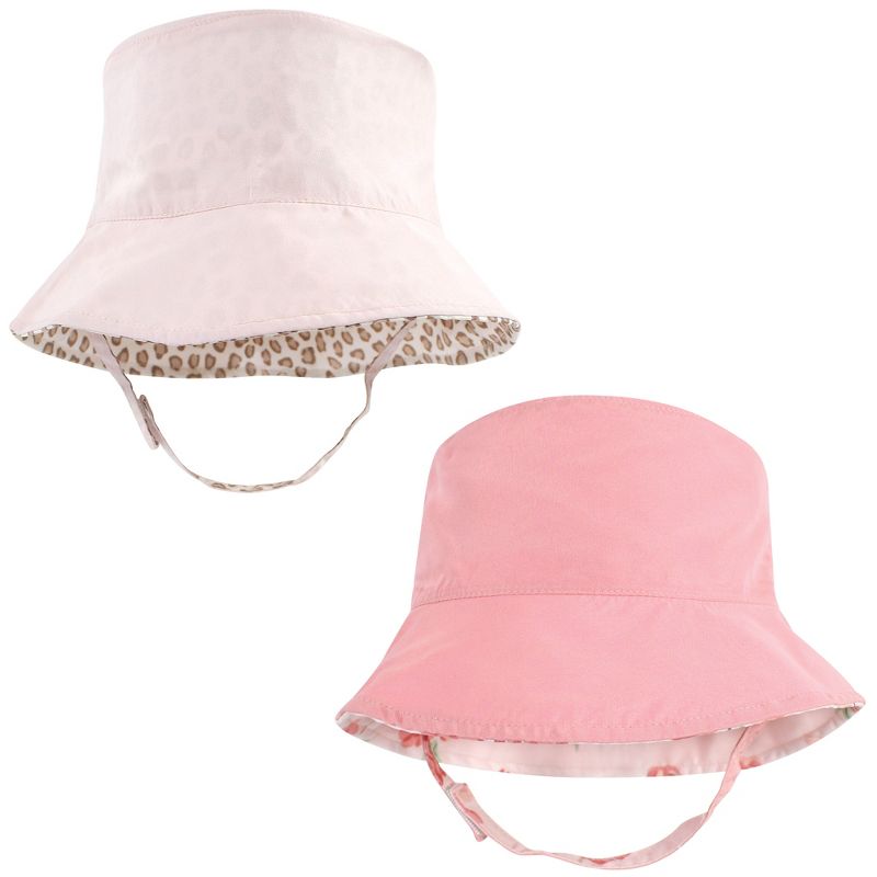 Hudson Baby Infant Girl Sun Protection Hat, Blush Rose Leopard, 3 of 8