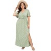 Women's Plus Size V-Neck Swing Dress – Elegant Crossover Hem & Side Slit Detail for Casual & Dressy Occasions - 4 of 4