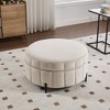 Aortzio 31.5"W Large Tufted Round Storage Ottoman - 2 of 4