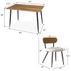 5-Piece Dining Table Set with Bouclé Upholstered Chairs, 47'' Compact Wood-Look Table and 4 Comfy Modern Dining Chairs-Maison Boucle - 4 of 4