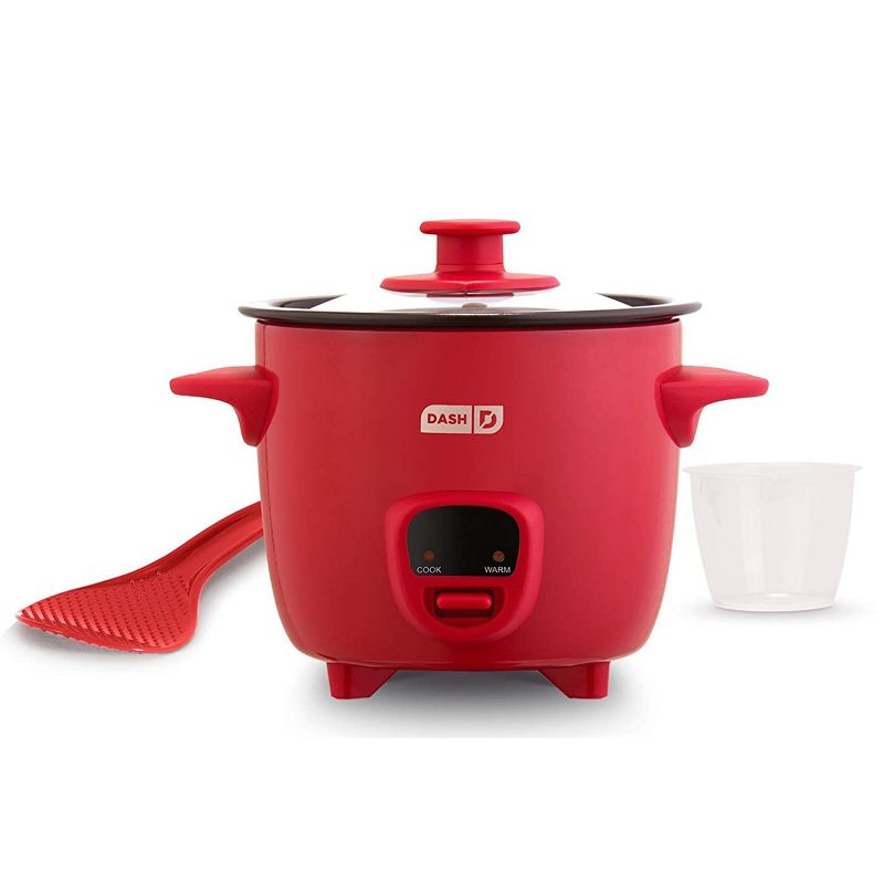 Dash Mini 16 Ounce Rice Cooker in Red with Keep Warm Setting, 1 of 5