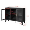 47" Industrial Wine Buffet with LED Lighting ¨C Modern Liquor Cabinet with Wine Racks, Glass Holders - 3 of 4