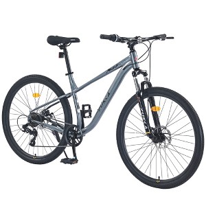 RISOKEYS 27.5 Inch Adult Mountain Bicycle,Wheels Front Suspension Mountain Trail Bike,Steel Frame & 8 Speed Dual Disc Brake for Commuter City, - 1 of 4