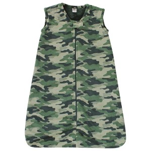 Hudson Baby Infant Boy Plush Faux Fur Sleeping Bag, Wearable Blanket, Camo - 1 of 2