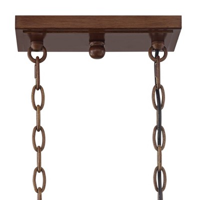 Mahogany and Bronze 8-Light Rustic Farmhouse Chandelier