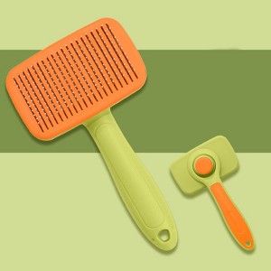 BABYYER Self Cleaning Slicker Brush for Dogs & Cats,Skin Friendly Pet Grooming Deshedding Tool, Puppy Brush for Long Haired Pets, Pet Supplies - 1 of 4
