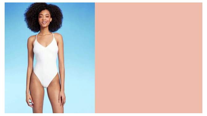 Women's V-Neck One Piece Swimsuit - Shade & Shore™, 2 of 7, play video