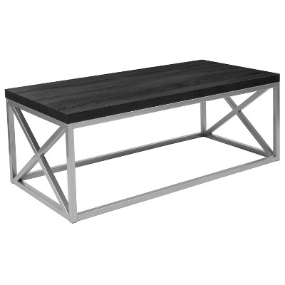 Flash Furniture Park Ridge Black Coffee Table with Silver Finish Frame