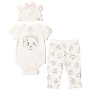 Disney Classics Winnie the Pooh Lion King Bambi Baby Bodysuit Pants and Hat 3 Piece Outfit Set Newborn to Infant - 1 of 4