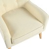 PAGED Mid-Century Modern Armchair Tufted Fabric Accent Chair with Solid Wood Legs for Living Room, Bedroom - 3 of 4