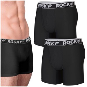 Rocky Men's Boxer Briefs 6", 2 PACK, 4-Way High Performance Pouch Underwear, Tagless - 1 of 4