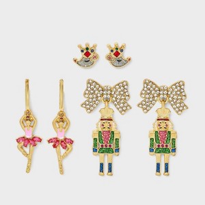 SUGARFIX by BaubleBar Enchanted Evenings Earring Set - Pink/Green/Blue - 1 of 3