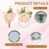 Unique Bargains Rose Wrist Corsage and Boutonnieres Fabric Adjustable Artificial Flowers 4 Pcs - 3 of 4