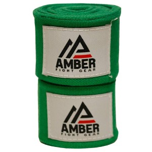 Amber Fight Gear Mexican Style 200" Elastic Handwraps, Breathable, Durable, Machine Washable for MMA, Boxing, Kickboxing, Muay Thai, Green, Pair - 1 of 4