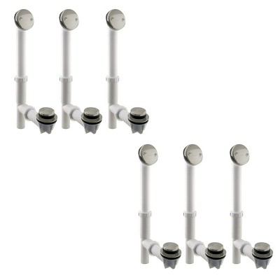 Westbrass 1.5in Tiptoe Bath Drain Kit, Nickel (6 Pack)