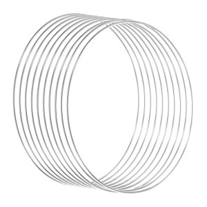 Unique Bargains Metal Macrame Wreath Floral Dream Catcher Round Rings 10 Pcs - 1 of 4