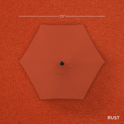 Rust Hexagon Market Patio Umbrella with Crank Lift and Tilt
