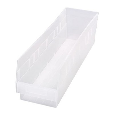 Quantum Storage Systems Economy Shelf Bin, Nesting, 23-5/8"W X 6-5/8"D X 6"H, (7) Divider Slots, Rear Hanglock,