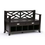 48" Lancaster Solid Wood Entryway Storage Bench with Drawers and Cubbies Espresso Brown - WyndenHall