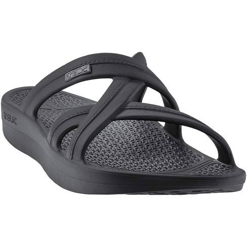 Comfortable black sandals sales with arch support