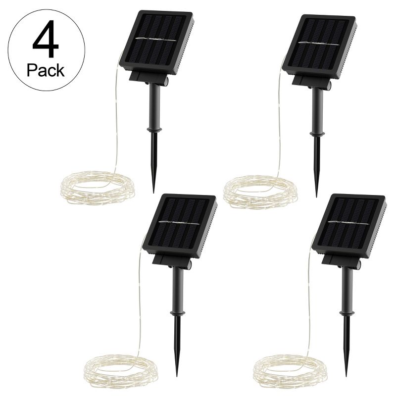 Solar Outdoor String Lights 4-Pack LED Hanging Fairy Lighting with 8 Warm White Light Modes for Patio, Backyard, Garden, Events by Pure Garden, 2 of 5