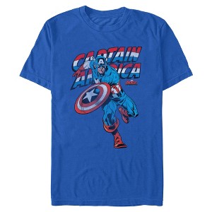 Mens Marvel Distressed Steve Shield T Shirt - 1 of 4