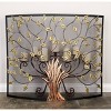 Farmhouse Metal Fireplace Screen Green - Olivia & May: Single Panel, Bronze Spark Guard, No Assembly Required - 3 of 4