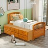 NicBex Twin Size Platform Bed Frame with Headboard and 6 Drawers for Kids,Solid Wood Slats Support,No Box Spring Needed,Easy Assembly,Oak - 3 of 4