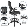 Flash Furniture High Back Designer Black Mesh Drafting Chair with LeatherSoft Sides and Adjustable Arms - 3 of 4