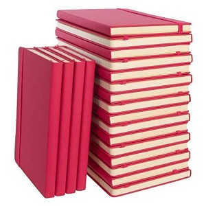 Simply Genius 20 Pack A5 Lined Hardcover Notebooks, 192 pages, 5.7" x 8.4", Journal for Work, Travel, Business, School & More, Pink - 1 of 4