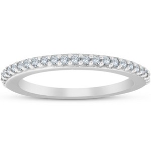 Pompeii3 1/4ct Diamond Wedding Ring 14K White Gold Anniversary - 1 of 4