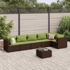 vidaXL Patio Lounge Set Brown PE rattan, Powder-Coated Steel, Tempered Glass - 2 of 4