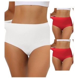 Allegra K Women's Elastic High-Waisted Unlined Breathable No-Show Hipster Underwear Multicolored - 1 of 4