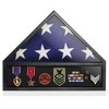 Reminded Military Medal & Burial Flag Shadow Box Display Case with Glass Insert - image 3 of 4