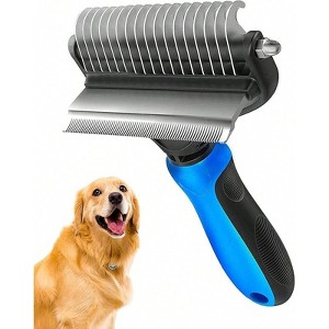 BABYYER 2 in 1 design Undercoat Rake and Deshedding Tool for Dogs and Cats - Dematting Comb for Long Hair Pets, Grooming Brush to Clear Mats - 1 of 4