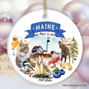 Artistic Maine State Themes and Landmarks Christmas Ornament| OrnamentallyYou - 1 of 4