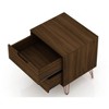 Gulches 20" Mid-Century Modern Nightstand, Chestnut Brown MDF 2-Drawer Side Table with Metal Legs, 11Lb Capacity Drawers for Bedroom Storage & Display - 4 of 4