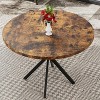 Hooseng 38.5" Round Dining Table Modern Style Kitchen Table With MDF Table Top And X-Shaped Pedestal Metal Legs, Small Bar Table For 2 To 4 People - 4 of 4