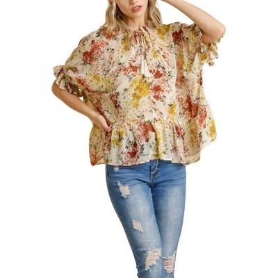Women's Floral Ruffle Tiered Top - umgee