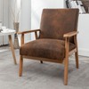 Sapphtopaz Accent Chair 25.38'' Wide Classic Wood Frame Arm Chair Lounge Chair Modern Living Room Chair Comfy Chair for Living Room - 3 of 4